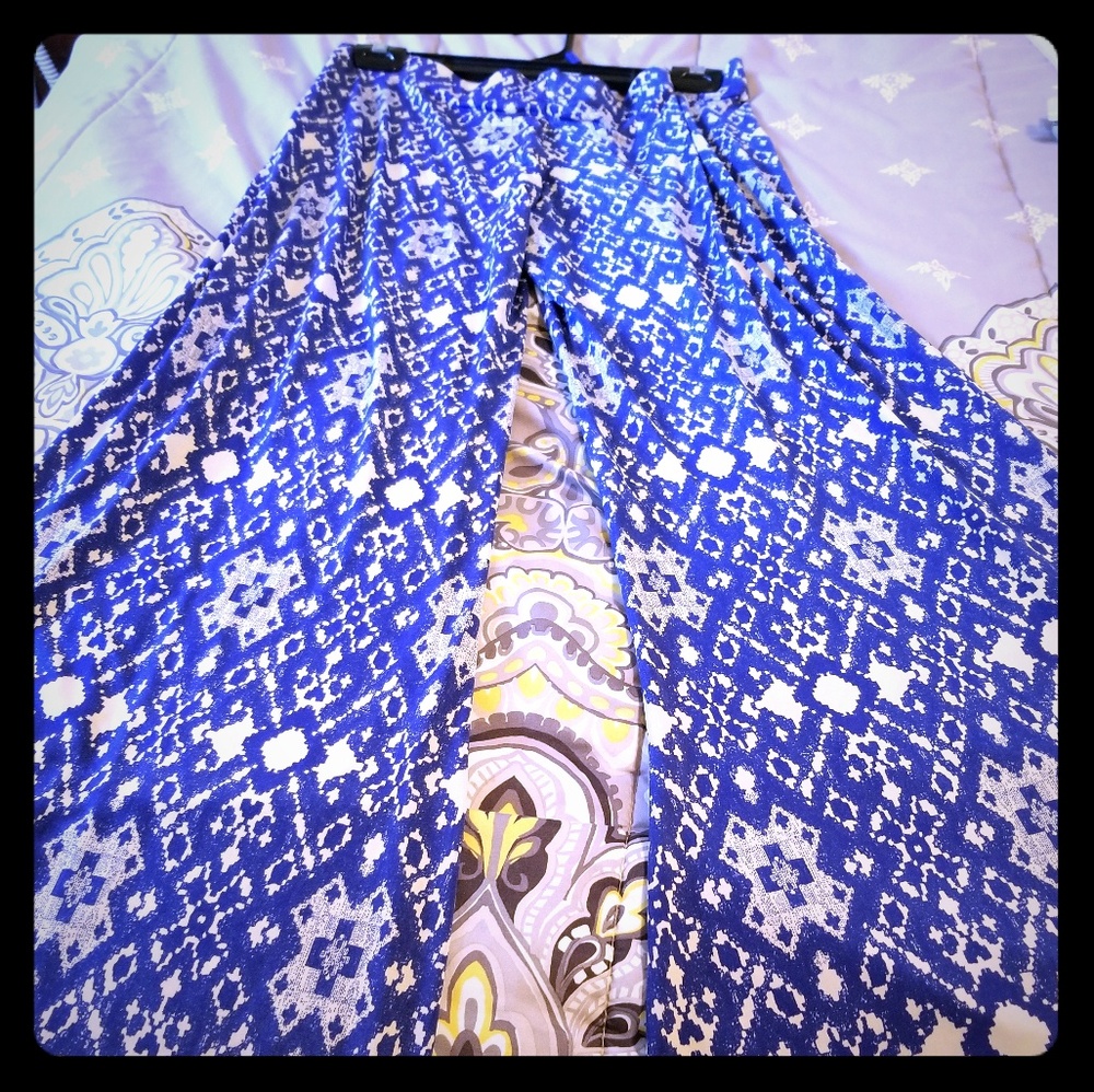 Blue stretch pants